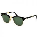 Ray-ban Folding Clubmaster Sunglasses Rb2176 901 Black / Crystal Green