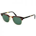 Ray-ban Folding Clubmaster Sunglasses Rb2176 990 Havana / Crystal Green